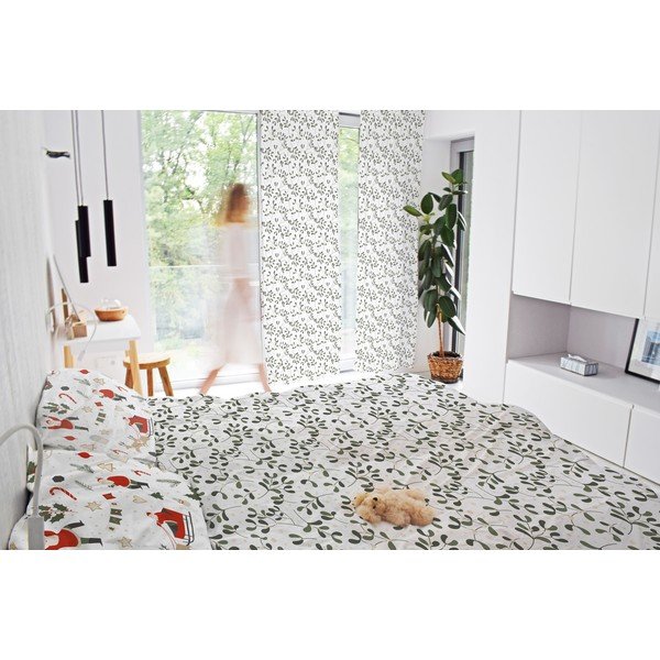 Biancheria da letto bianca in raso di cotone per letto singolo 140x200 cm Santa Likes Mistletoe – Butter Kings-image-3