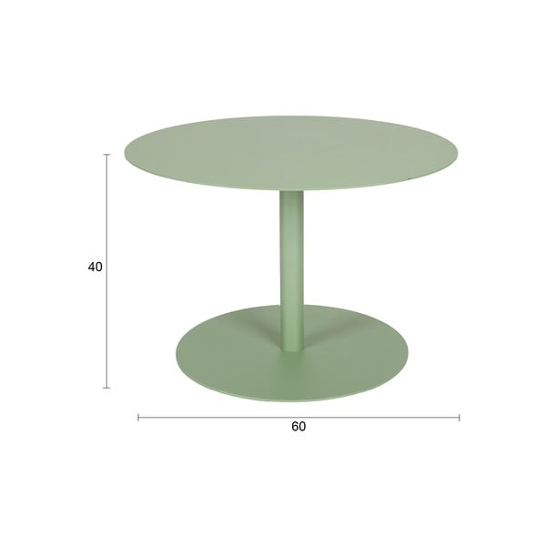 Tavolino da salotto rotondo color salvia in acciaio ø 60 cm Snow – Zuiver-image-4