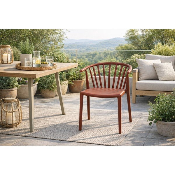 Sedia da esterno marrone in plastica Capri – Bonami Essentials-image-1