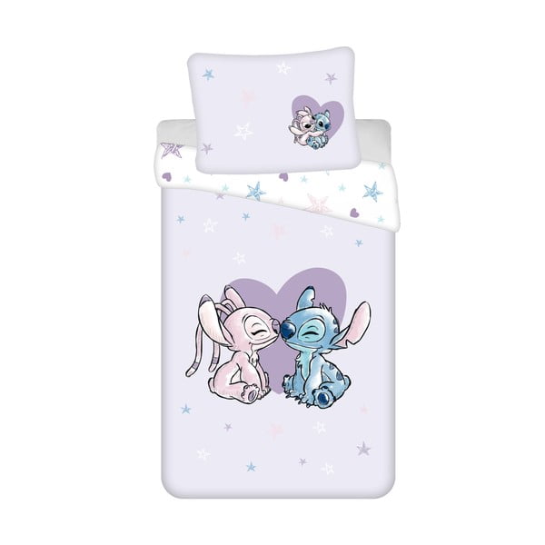 Biancheria da letto per bambini in cotone per letto singolo 140x200 cm  Lilo and Stitch "Heart" – Jerry Fabrics