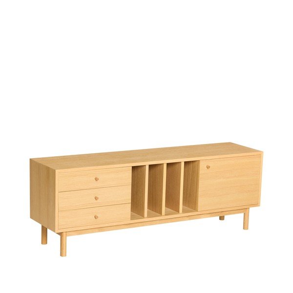 Credenza di colore naturale con effetto rovere 140x50x37 cm Nobby – Hübsch