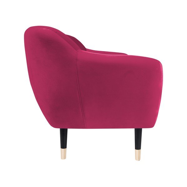 Divano rosa con gambe nere Amelie, 158 cm - Mazzini Sofas-image-3