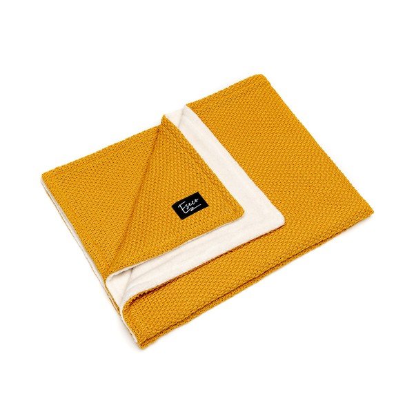 Coperta a maglia giallo senape per neonati, 80 x 100 cm Winter - ESECO