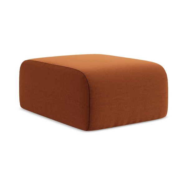 Poggiapiedi color terracotta con rivestimento in velluto Lani – Makamii