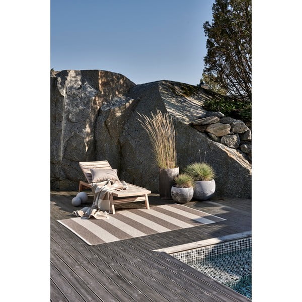 Tappeto da interno/esterno beige/color crema 140x180 cm Bob Mud Vanilla – Pappelina-image-1