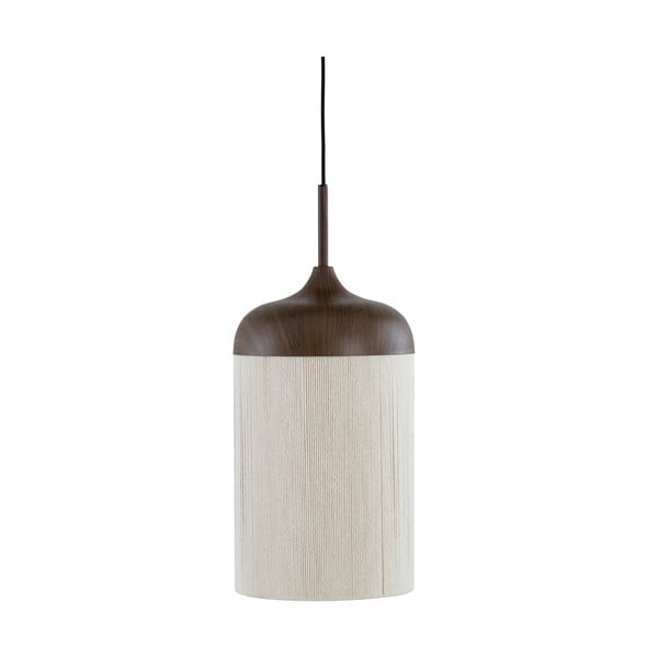 Lampadario marrone scuro con paralume in tessuto ø 27,5 cm Dania - Light & Living-image-1