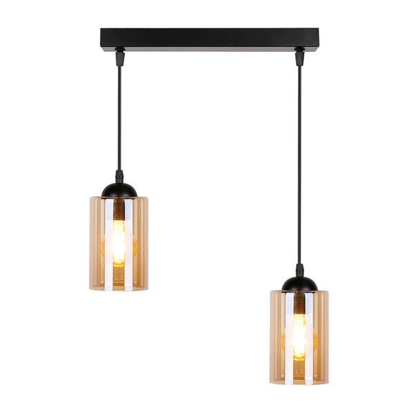 Lampada a sospensione nera con paralume in vetro 10x34 cm Bistro - Candellux Lighting-image-3
