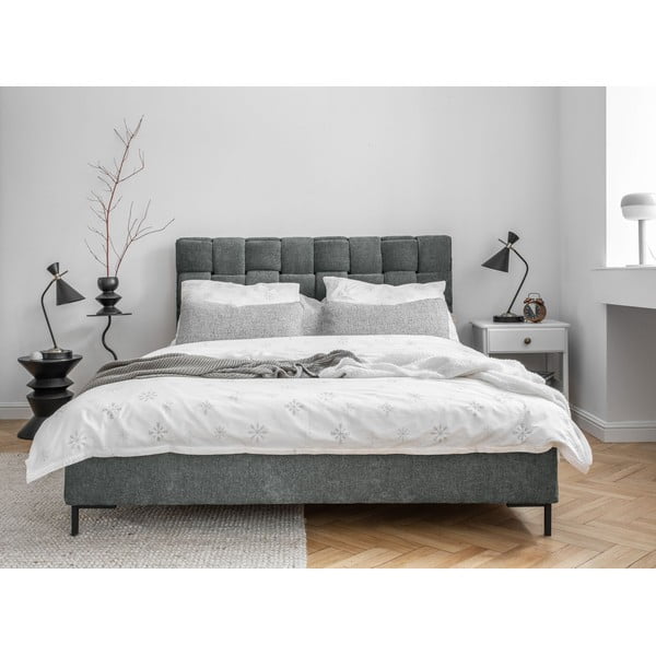 Letto matrimoniale imbottito verde polveroso con rete inclusa 140x200 cm Eve – Miuform-image-1