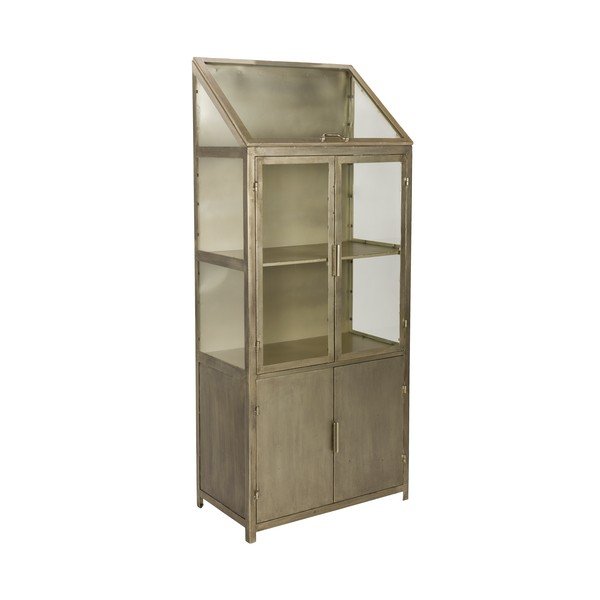 Vetrina grigia in metallo 64x151x35 cm Monviso – Dutchbone-image-2