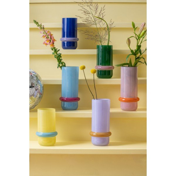 Vaso azzurro in vetro (altezza totale 28 cm) Animado Anillo – PT LIVING-image-1