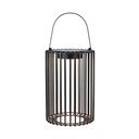 Lanterna a LED nera con alimentazione a pannelli solari e con ricarica USB da esterno (altezza totale 54 cm) Cavia – Markslöjd