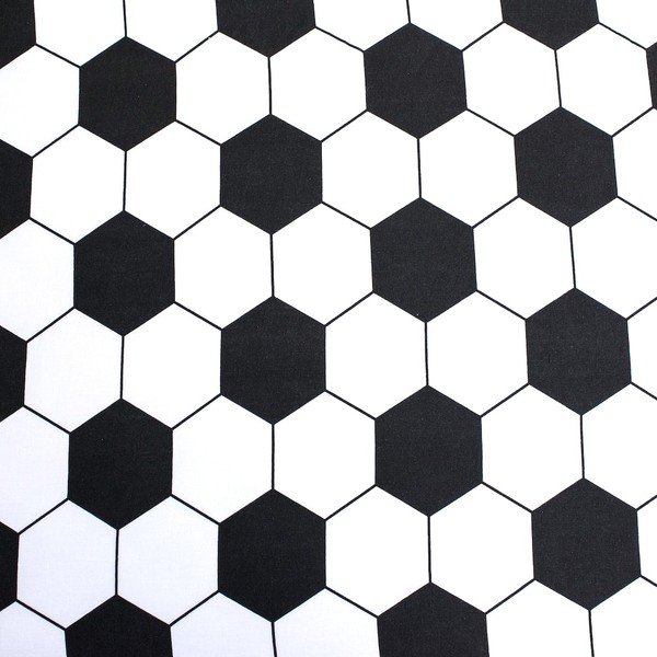 Lenzuolo con angoli per bambini bianco e nero in cotone per letto singolo 90x200 cm Football – Jerry Fabrics-image-2