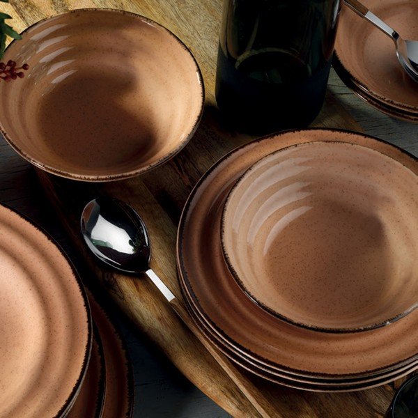 Set di 24 piatti in porcellana arancione Basis - Kütahya Porselen-image-1