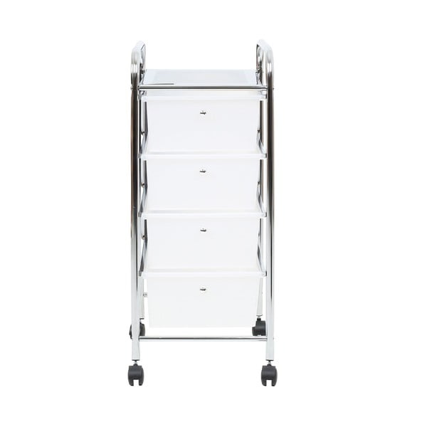 Scaffale mobile in plastica bianco-argento 33x79 cm - Premier Housewares-image-3