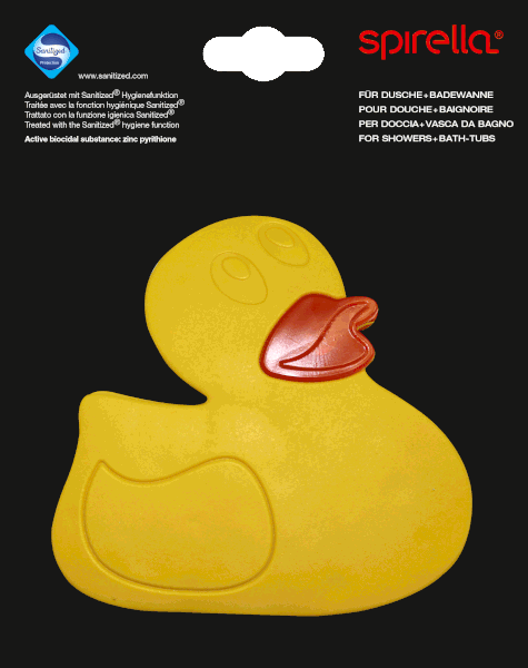 Set di tappetini antiscivolo per bambini 6 pz per la vasca 12x12,5 cm Duck – Spirella-image-2