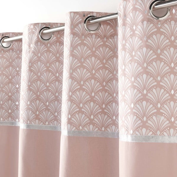 Tenda rosa chiaro in cotone 140x240 cm Artchic – douceur d'intérieur-image-1