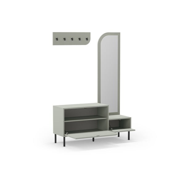 Set mobili da ingresso verde-grigio Bea - Marckeric-image-4