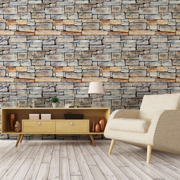 Adesivo murale Wall Decal Materials Stones of Carthage, 40 x 40 cm - Ambiance-image-1