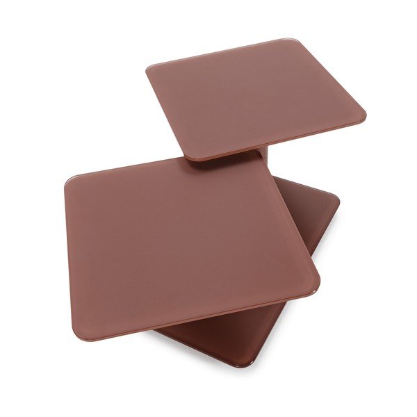 Tavolino da salotto color terracotta in vetro 54x115 cm Elvi – Marckeric-image-4