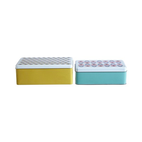 Scatole portaoggetti decorative in metallo con coperchio in set di 2 pezzi Joni - Premier Housewares