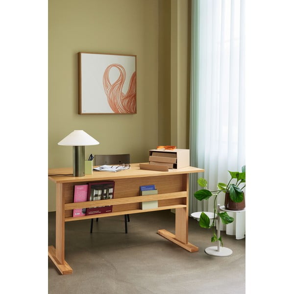 Tavolo da lavoro con piano in rovere 70x140 cm Forma - Hübsch-image-1
