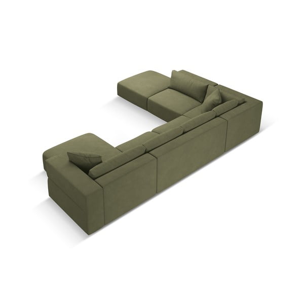 Divano a U angolare verde chiaro, angolo sinistro Esther - Milo Casa-image-2