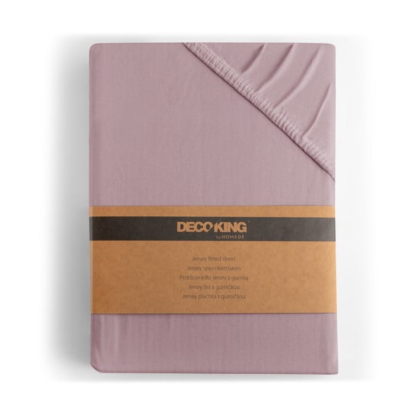 Lenzuolo con angoli rosa polveroso in jersey 160x200 cm Amber – Restilo-image-4