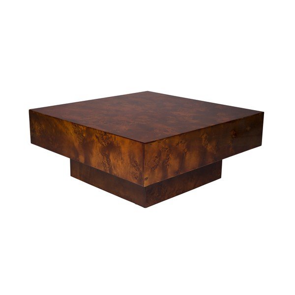 Tavolino da salotto colore naturale scuro con effetto noce 90x90 cm Quinn – Dutchbone-image-2