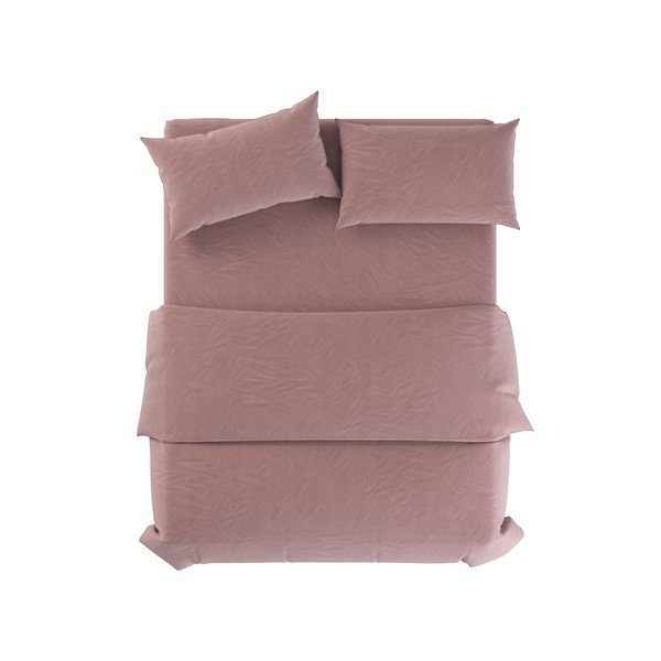 Set copripiumino e federa rosa polveroso in lino per letto singolo 135x200 cm Blush – Native Natural