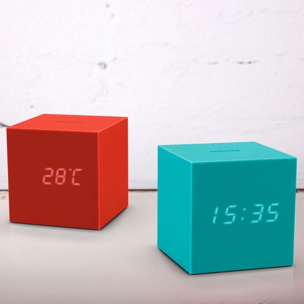 Sveglia a LED turchese Cubo di gravità Gravity Cube Click - Gingko-image-1