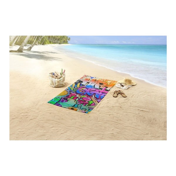 Telo da spiaggia con stampa Graffity, 150 x 75 cm - Good Morning-image-1