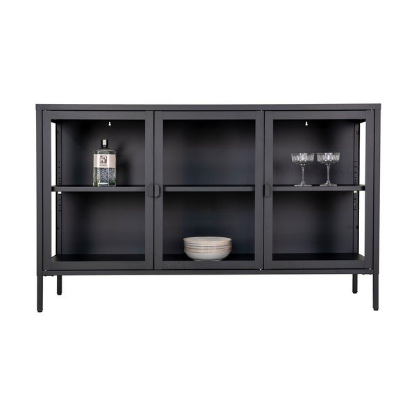 Vetrina in metallo nero 140x85 cm Brisbane - House Nordic-image-3