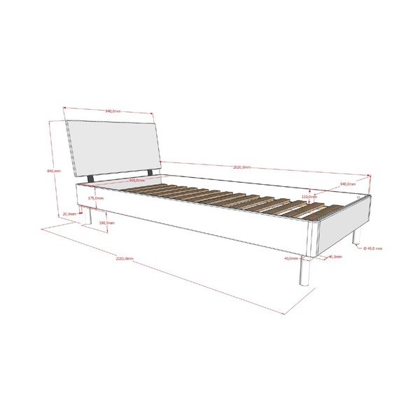 Letto singolo bianco in faggio massiccio con rete inclusa 90x200 cm Forrest – Vipack-image-2