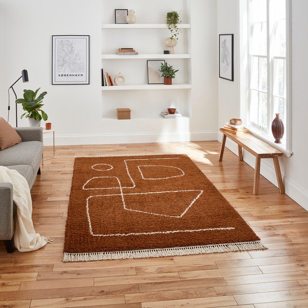 Tappeto rosso in terracotta , 160 x 220 cm Boho - Think Rugs-image-1