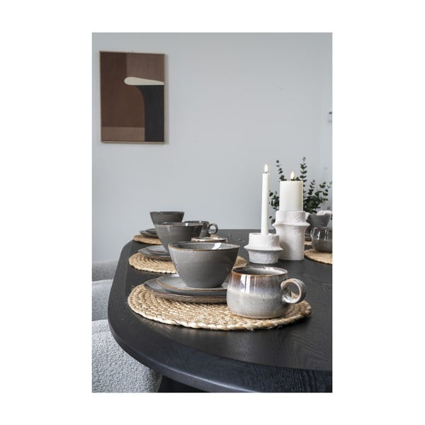 Set di piatti in gres grigio 4 pz ø 27 cm Selma - House Nordic-image-1