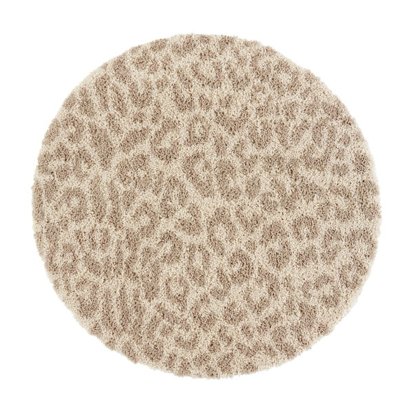 Tappeto rotondo beige ø 160 cm Patterned Animal - Ragami