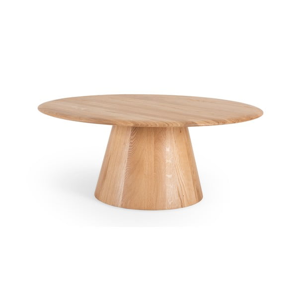 Tavolino rotondo in legno di quercia in colore naturale ø 80 cm Mushroom - Gazzda-image-4