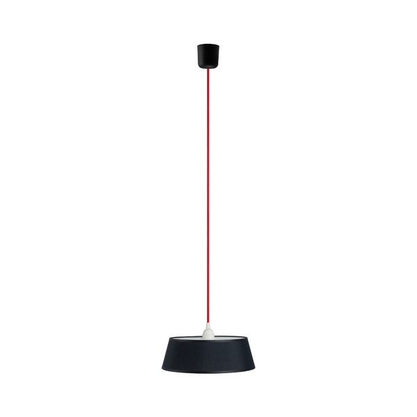 Závěsné světlo TAKO, černá/červený kabel