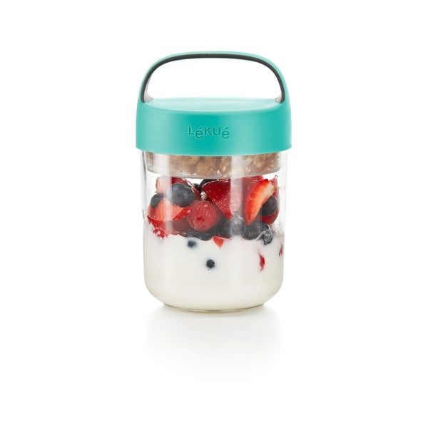 Vasetto per zuppa con coperchio turchese , 400 ml To Go - Lékué