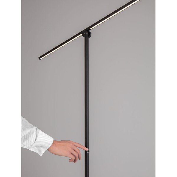Lampada da terra LED nera opaca in metallo con struttura flessibile/con intensità regolabile (altezza totale 144 cm) Tenso – Nova Luce-image-4