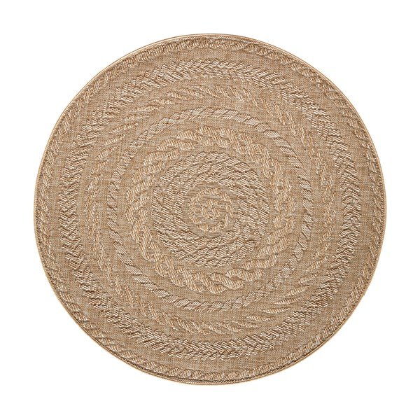 Tappeto da interno/esterno rotondo beige ø 200 cm Almendro – Hanse Home-image-4