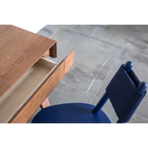 Scrivania marrone con gambe in frassino , 140 x 70 cm 4.9 - EMKO-image-1