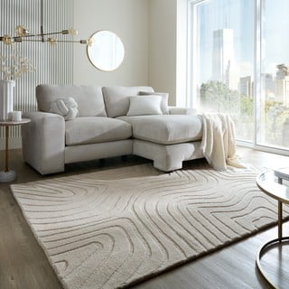 Tappeto in lana tessuto a mano color crema 200x290 cm Mesmerise Natural - Flair Rugs
