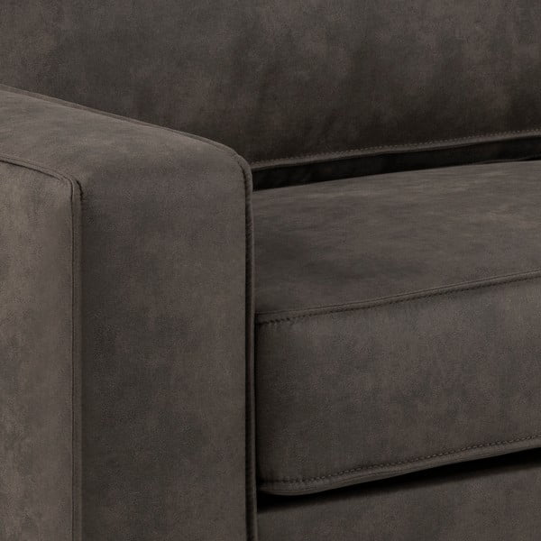 Divano in similpelle grigio antracite , 193 cm Jesolo - Actona-image-1