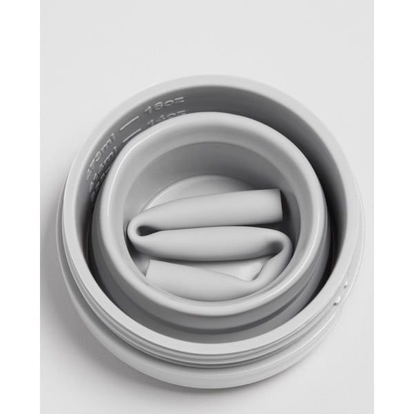 Tazza da viaggio pieghevole grigia Cashmere, 470 ml Biggie - Stojo-image-3