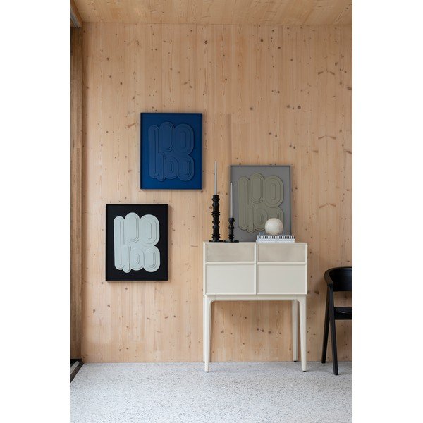 Cassettiera color crema con effetto rovere 80x100x45 cm June – Zuiver-image-1