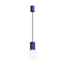 Lampadario blu scuro con paralume in vetro ø 12 cm Orbital – Sollux