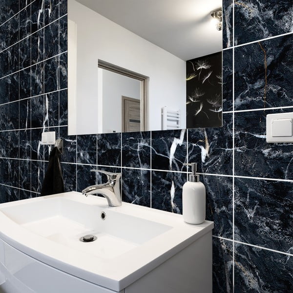 Set di adesivi per piastrelle 24 pezzi 15x15 cm Marble Tiles Florencia - Ambiance-image-3