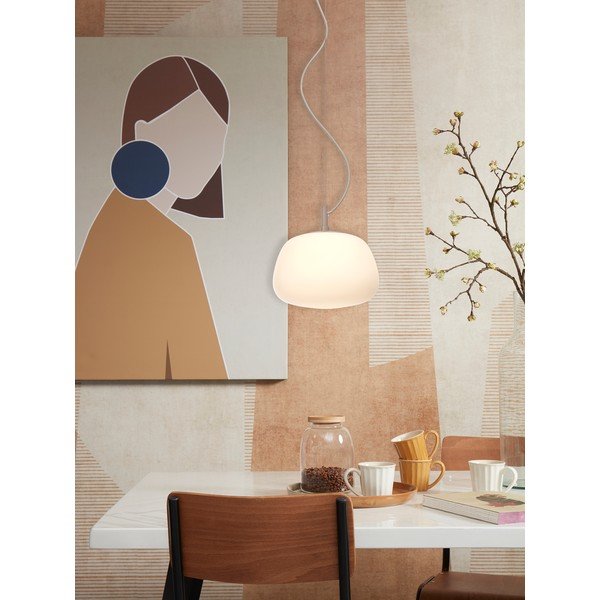 Lampada a sospensione crema con paralume in vetro ø 25 cm Sapporo - it's about RoMi-image-1