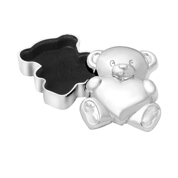 Scatola in metallo per primo dente 6x5x2 cm Bear with Heart - Zilverstad